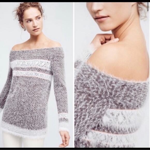 Anthropologie Sleeping on Snow Faroe Wool blend fuzzy sweater - Picture 3 of 13